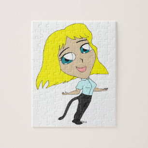 chibi girl with a tail jigsaw puzzle