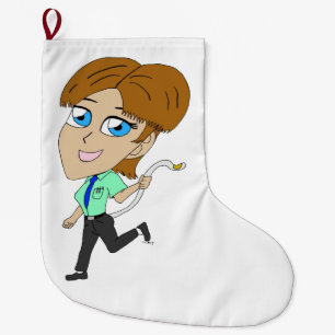 chibi girl with a tail large christmas stocking