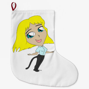 chibi girl with a tail large christmas stocking
