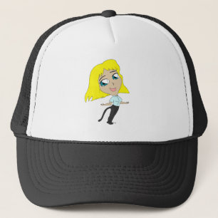 chibi girl with a tail trucker hat