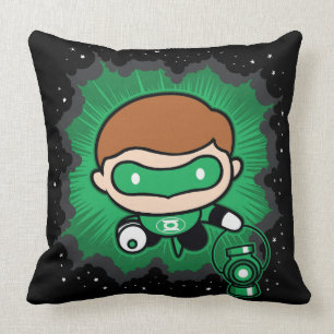 Chibi Green Lantern Flying Through Space Cushion