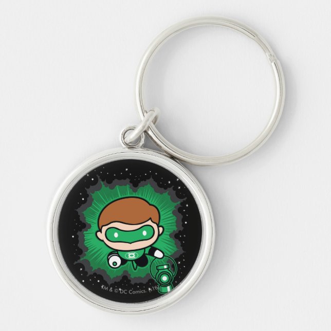 Chibi Green Lantern Flying Through Space Key Ring (Front)