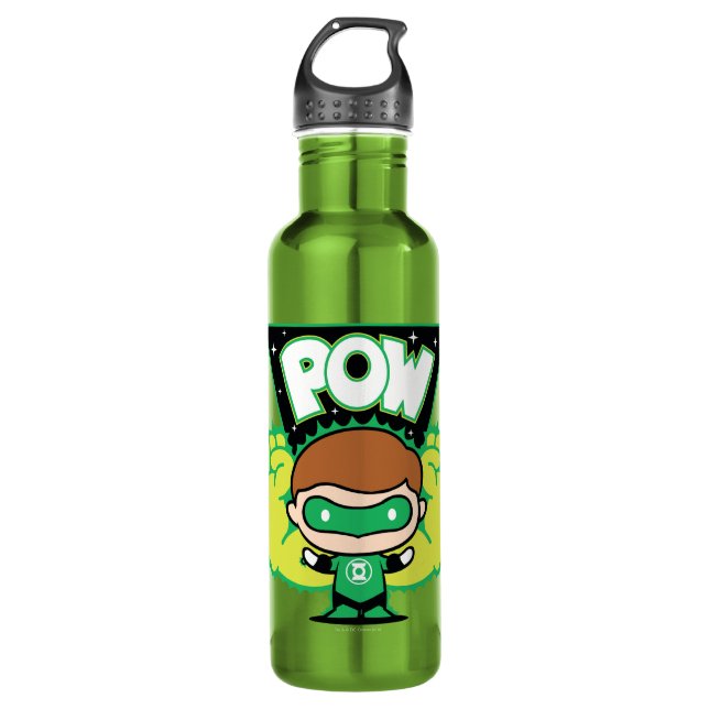 Chibi Green Lantern Forming Giant Fists 710 Ml Water Bottle (Front)