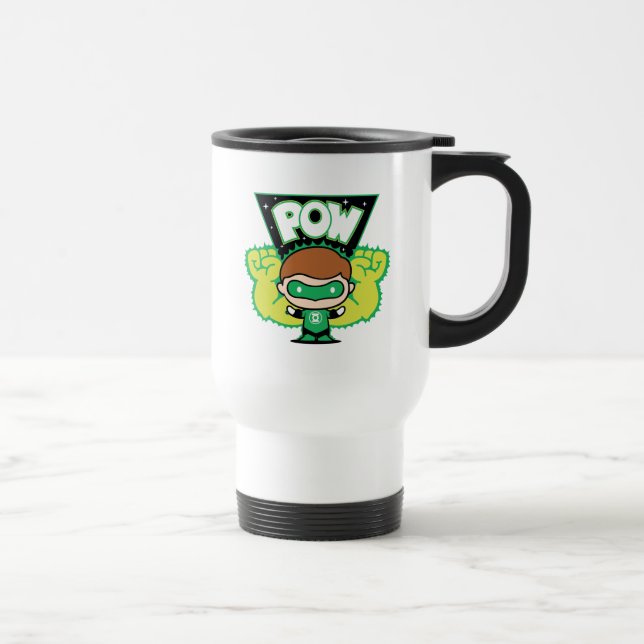 Chibi Green Lantern Forming Giant Fists Travel Mug (Right)