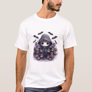 Chibi Grim Reaper Halloween - Adorable Dark Fantas T-Shirt