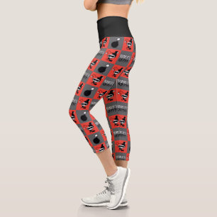 Chibi Harley Quinn Checker Pattern Capri Leggings