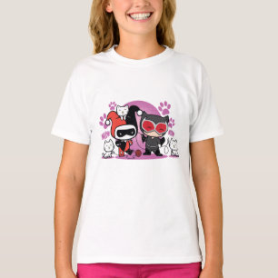 Chibi Harley Quinn & Chibi Catwoman With Cats T-Shirt
