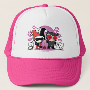 Chibi Harley Quinn & Chibi Catwoman With Cats Trucker Hat