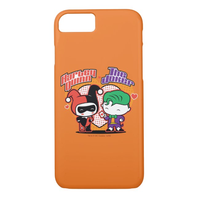 Chibi Harley Quinn & Chibi Joker Hearts Case-Mate iPhone Case (Back)
