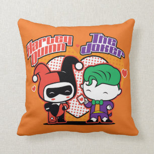 Chibi Harley Quinn & Chibi Joker Hearts Cushion