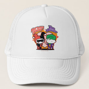 Chibi Harley Quinn & Chibi Joker Hearts Trucker Hat