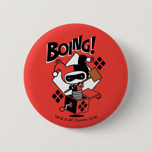 Chibi Harley-Quinn-In-A-Box With Hammer 6 Cm Round Badge