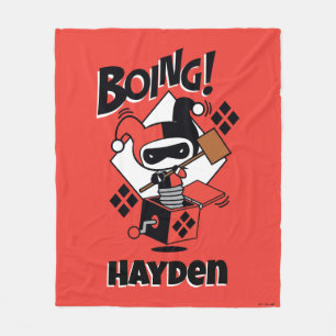 Chibi Harley-Quinn-In-A-Box With Hammer Fleece Blanket