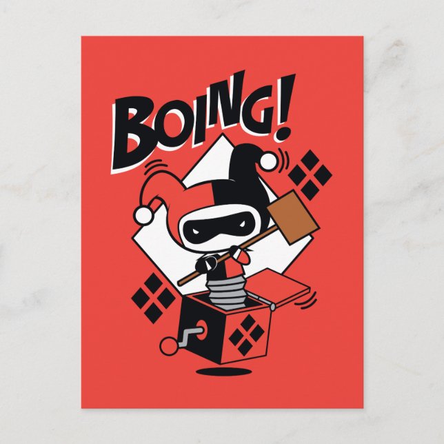 Chibi Harley-Quinn-In-A-Box With Hammer Postcard (Front)