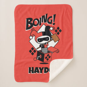 Chibi Harley-Quinn-In-A-Box With Hammer Sherpa Blanket