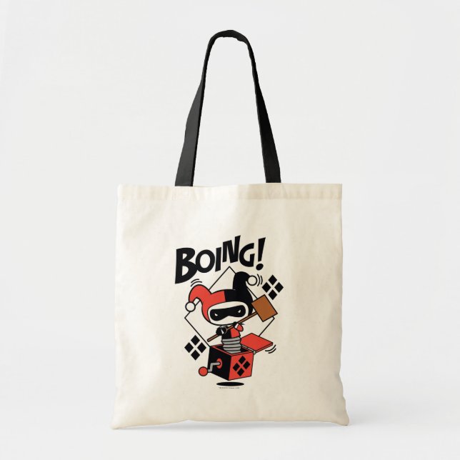 Chibi Harley-Quinn-In-A-Box With Hammer Tote Bag (Front)