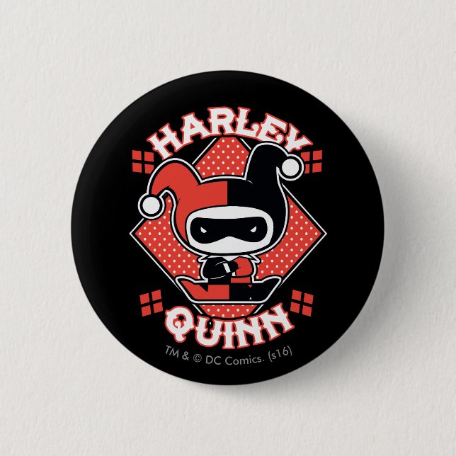 Chibi Harley Quinn Splits 6 Cm Round Badge (Front)