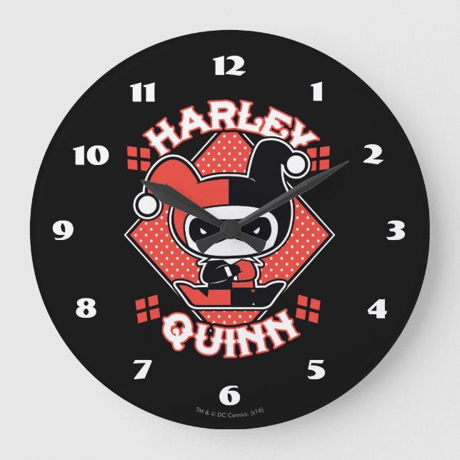 Chibi Harley Quinn Splits Large Clock (Front)
