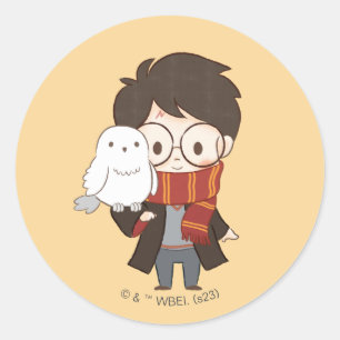 Chibi HARRY POTTER™ & Hedwig Classic Round Sticker