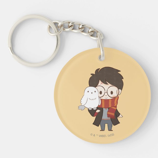 Chibi HARRY POTTER™ & Hedwig Key Ring (Front)