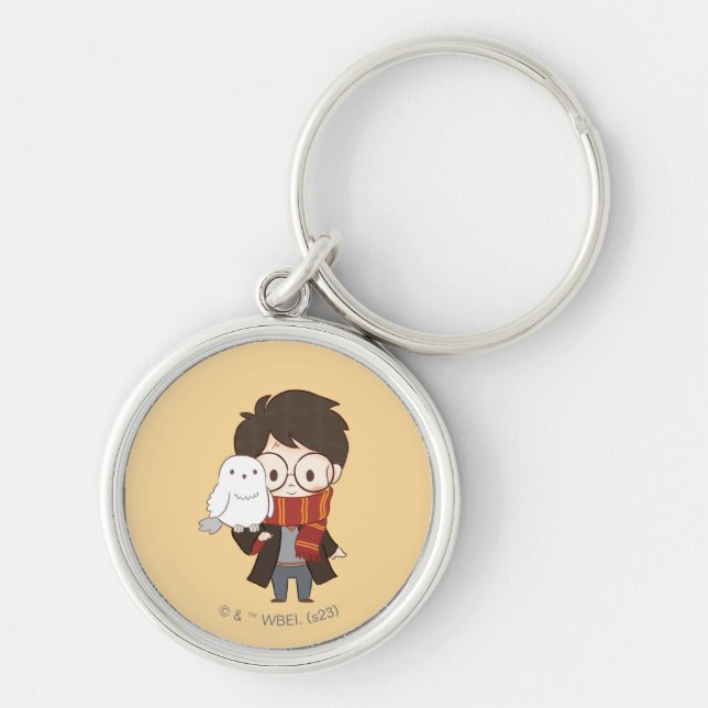 Chibi HARRY POTTER™ & Hedwig Key Ring (Front)