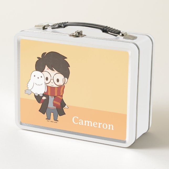 Chibi HARRY POTTER™ & Hedwig Metal Lunch Box (Front)