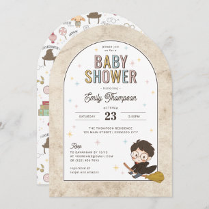 Chibi Harry Potter Wizard Baby Shower Invitation