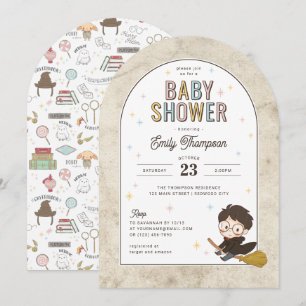 Chibi Harry Potter Wizard Baby Shower Invitation