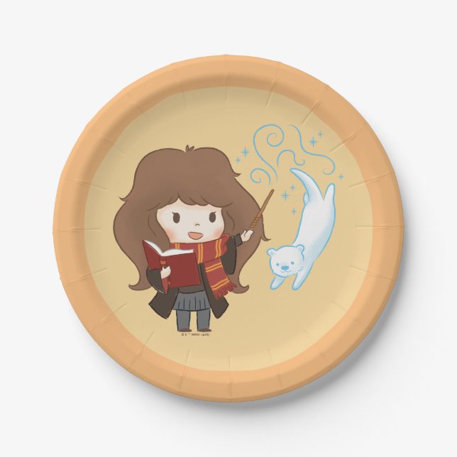 Chibi Hermione Granger Patronus Paper Plate (Front)