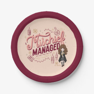 Chibi Hermione "Mischief Managed" Paper Plate