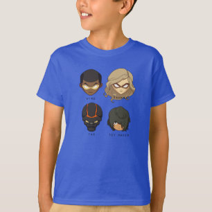Chibi Heroes 3/4 Sleeve T-Shirt (Black)