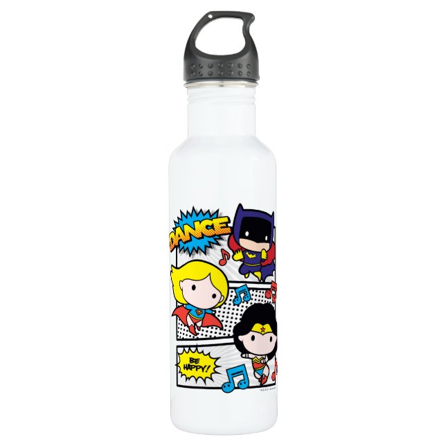 Chibi Heroes Dancing 710 Ml Water Bottle (Front)