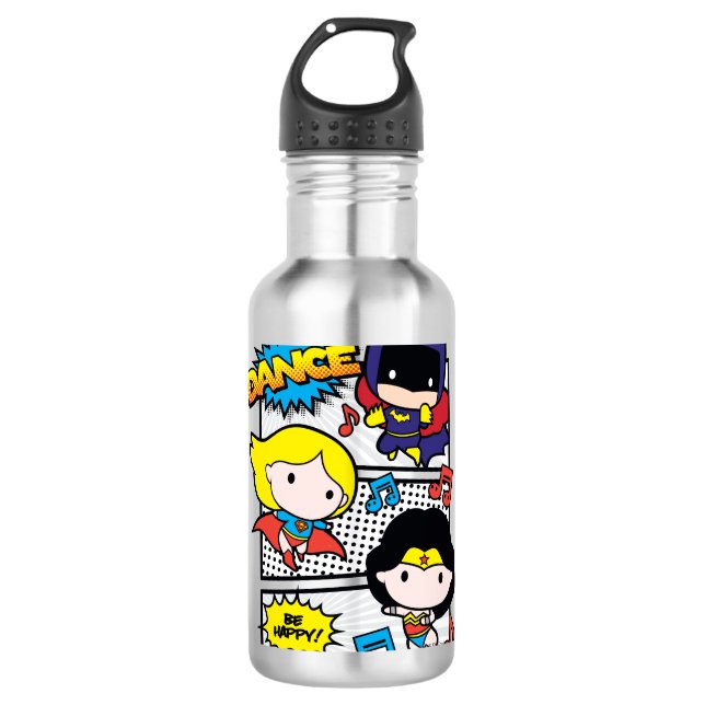 Chibi Heroes Dancing 710 Ml Water Bottle (Front)