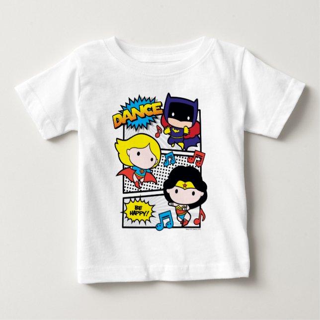 Chibi Heroes Dancing Baby T-Shirt (Front)