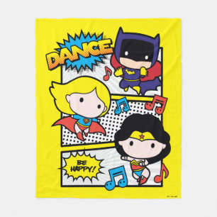 Chibi Heroes Dancing Fleece Blanket