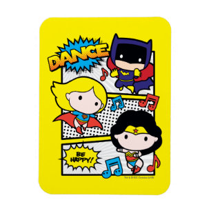 Chibi Heroes Dancing Magnet