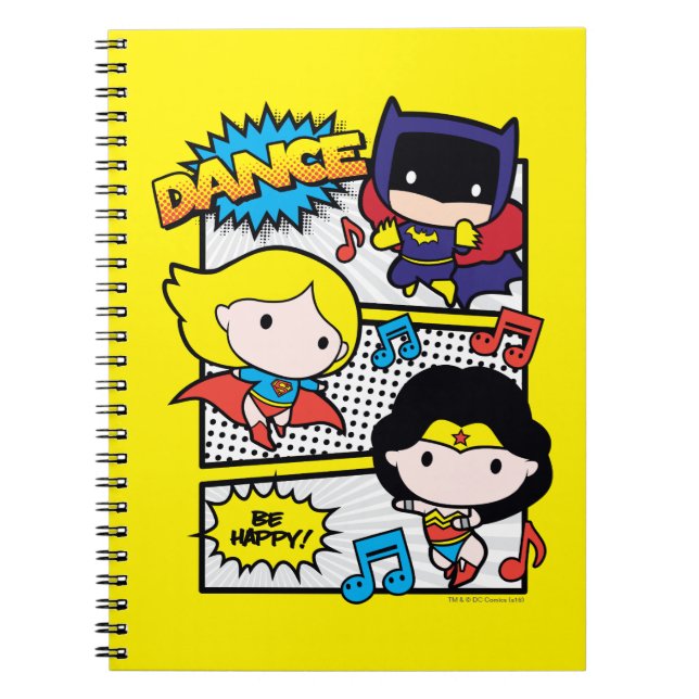 Chibi Heroes Dancing Notebook (Front)