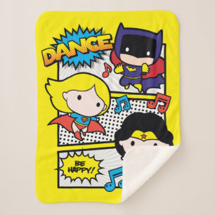 Chibi Heroes Dancing Sherpa Blanket