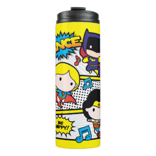 Chibi Heroes Dancing Thermal Tumbler