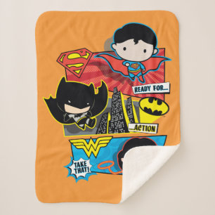 Chibi Heroes Ready For Action! Sherpa Blanket