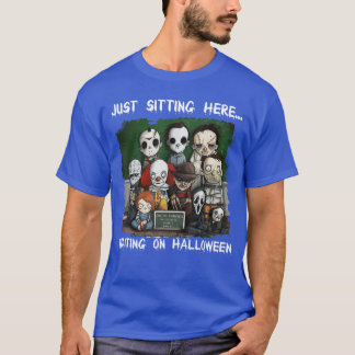 Chibi Horror Just Sitting Here Waiting On Hallowee T-Shirt