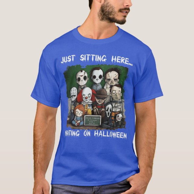Chibi Horror Just Sitting Here Waiting On Hallowee T-Shirt (Front)