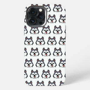 Chibi Husky patern - cartoon dog style iPhone 13 Pro Max Case