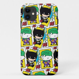 Chibi Joker and Batman Playing Card Pattern iPhone 11 Case