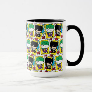 Chibi Joker and Batman Playing Card Pattern Mug