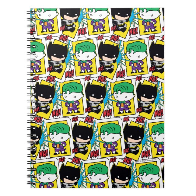 Chibi Joker and Batman Playing Card Pattern Notebook (Front)