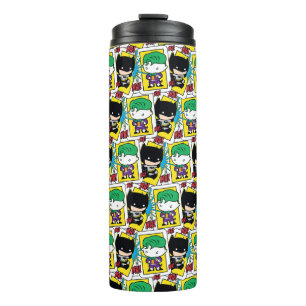 Chibi Joker and Batman Playing Card Pattern Thermal Tumbler