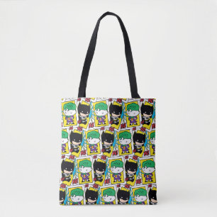 Chibi Joker and Batman Playing Card Pattern Tote Bag