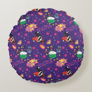 Chibi Joker and Harley Pattern Round Cushion