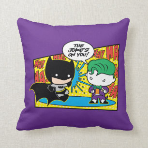 Chibi Joker Pranking Chibi Batman Cushion